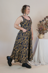 Flow Dress - Gold Flannel Flower