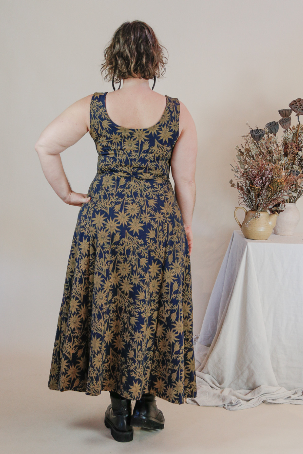 Flow Dress - Gold Flannel Flower