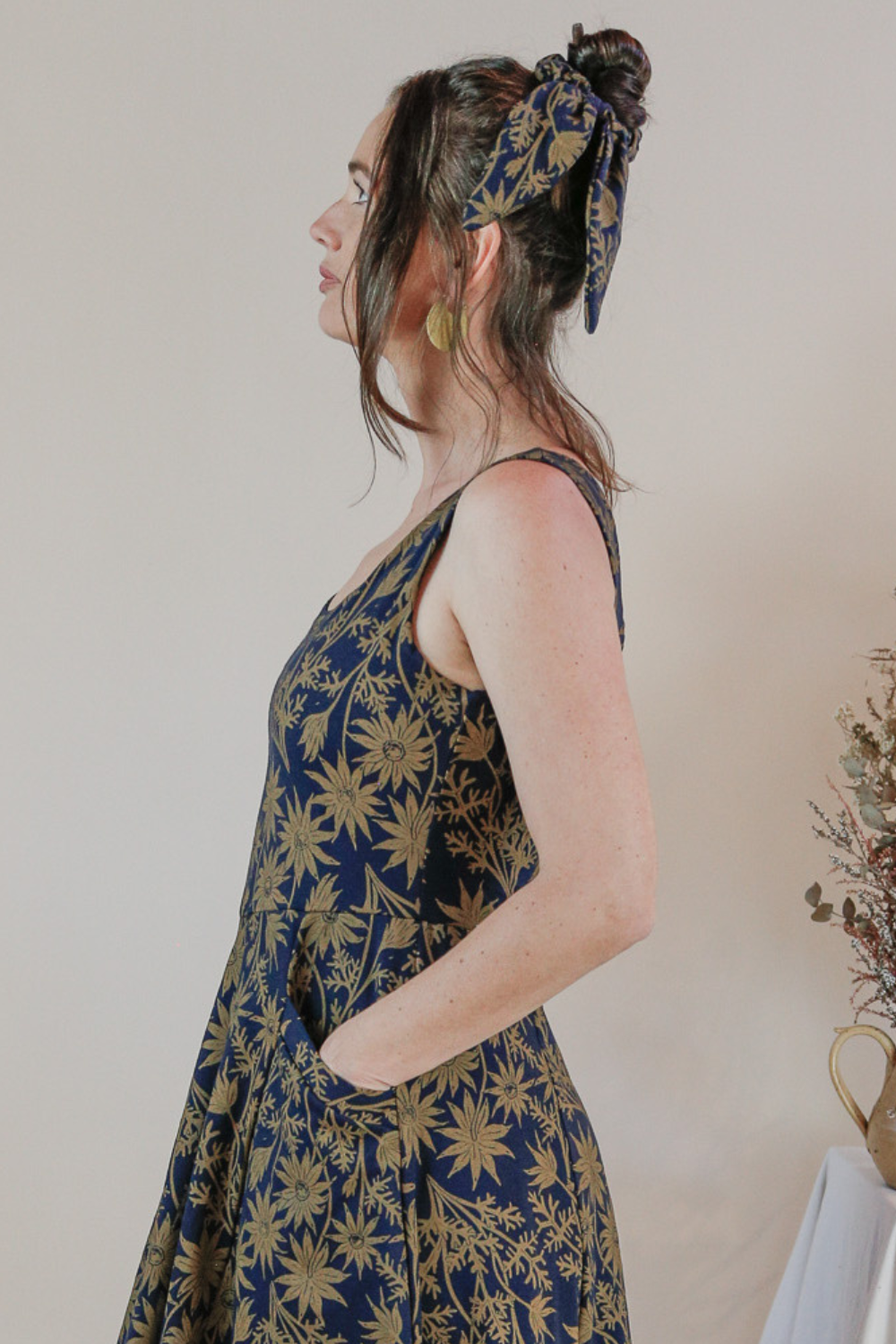 Flow Dress - Gold Flannel Flower