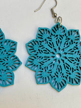 Lightweight wooden earrings - Chalky Blue