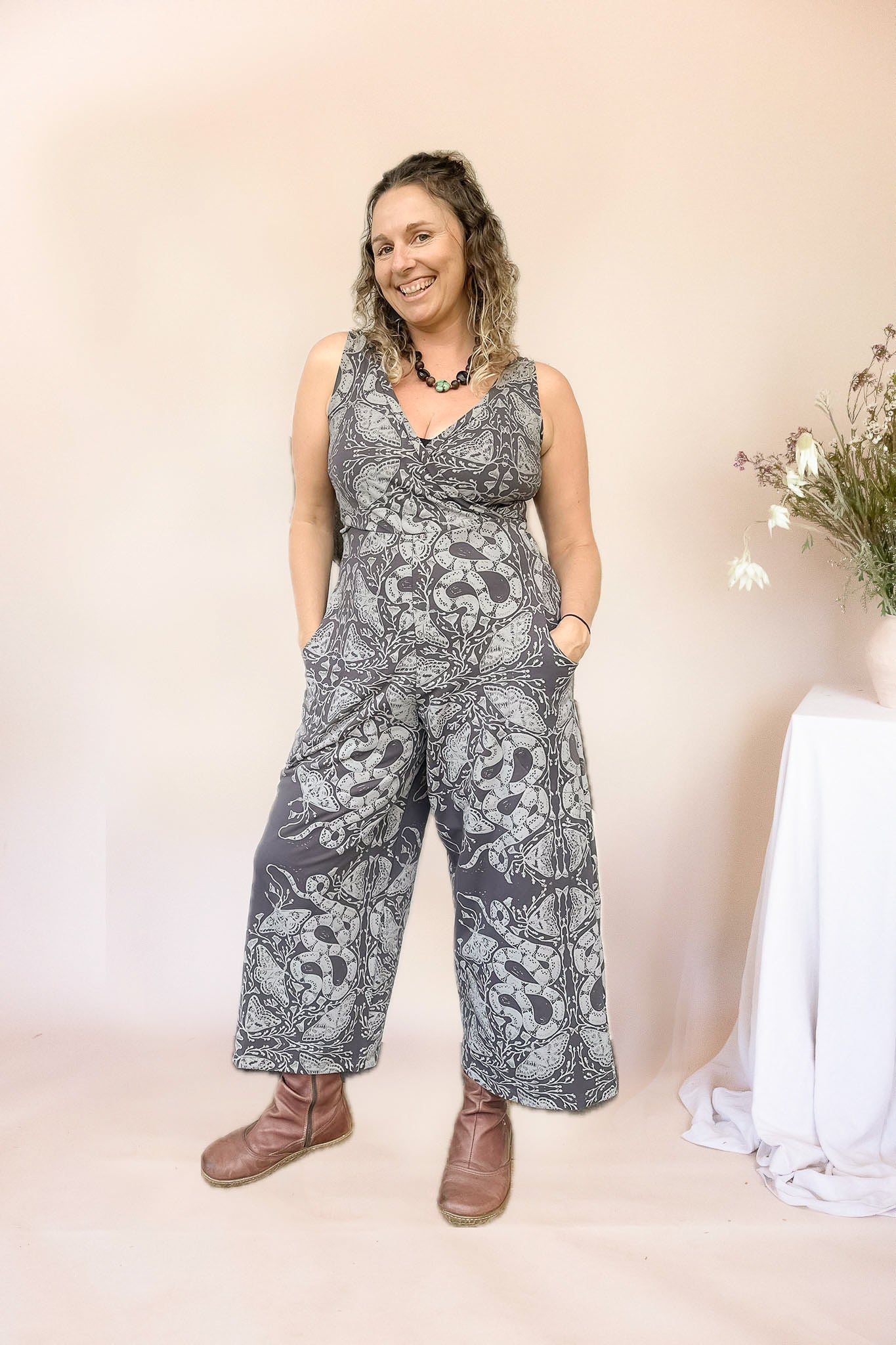 Wide Leg Jumpsuit - Nightwalk Print