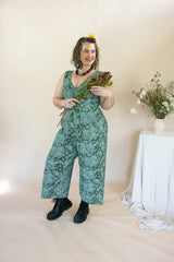 Wide Leg Jumpsuit - Marigold Connection Print