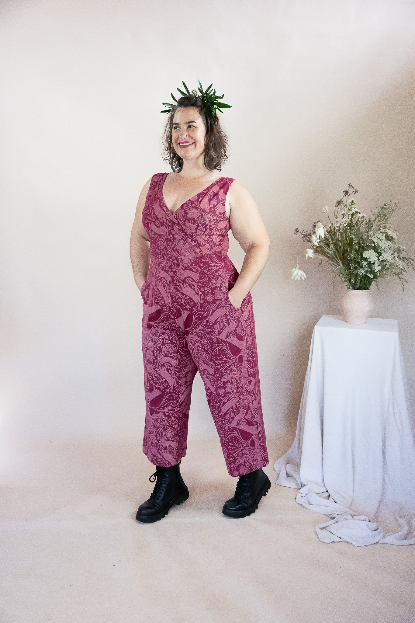 Wide Leg Jumpsuit - Self Care Print