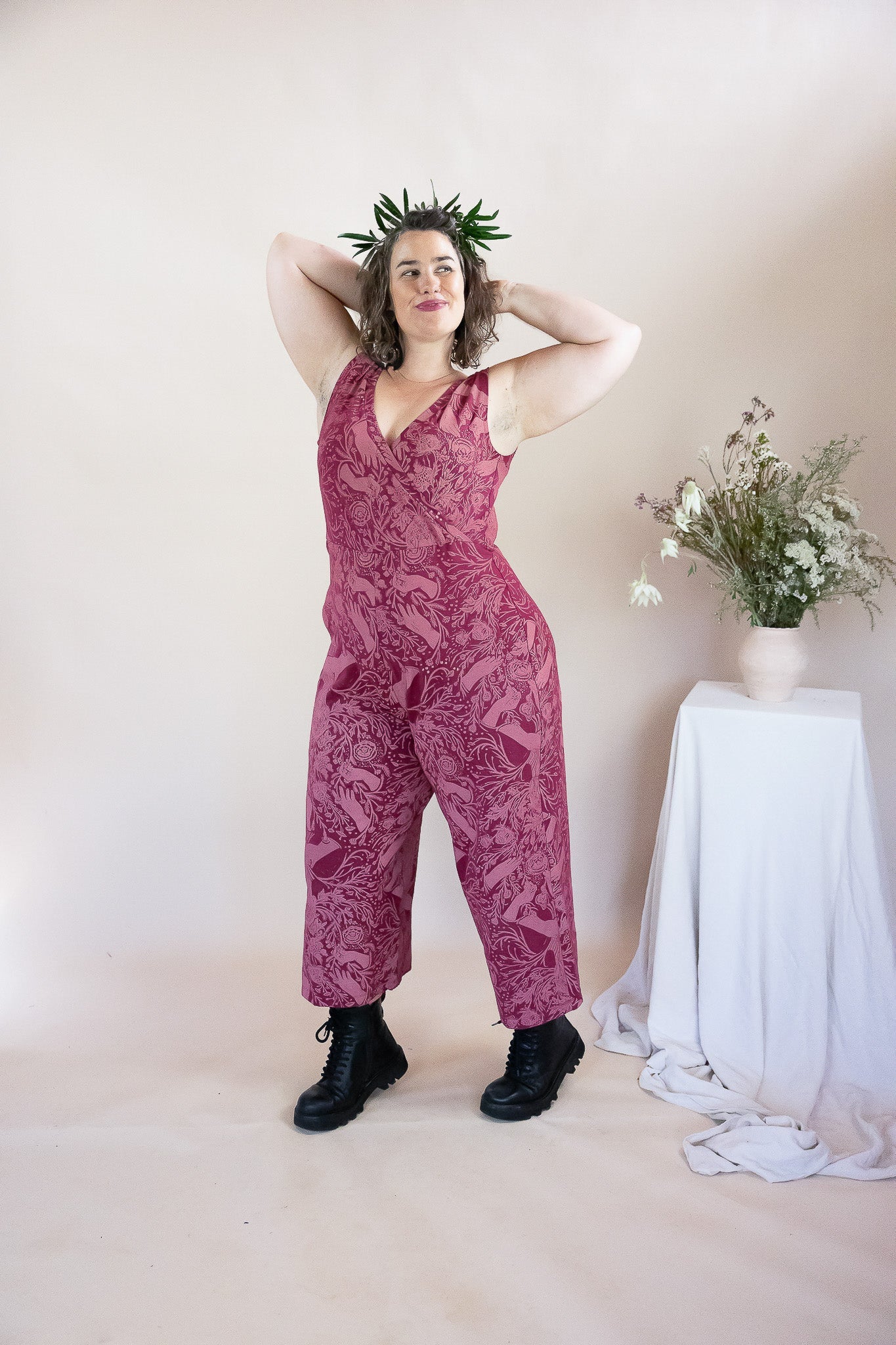 Wide Leg Jumpsuit - Self Care Print