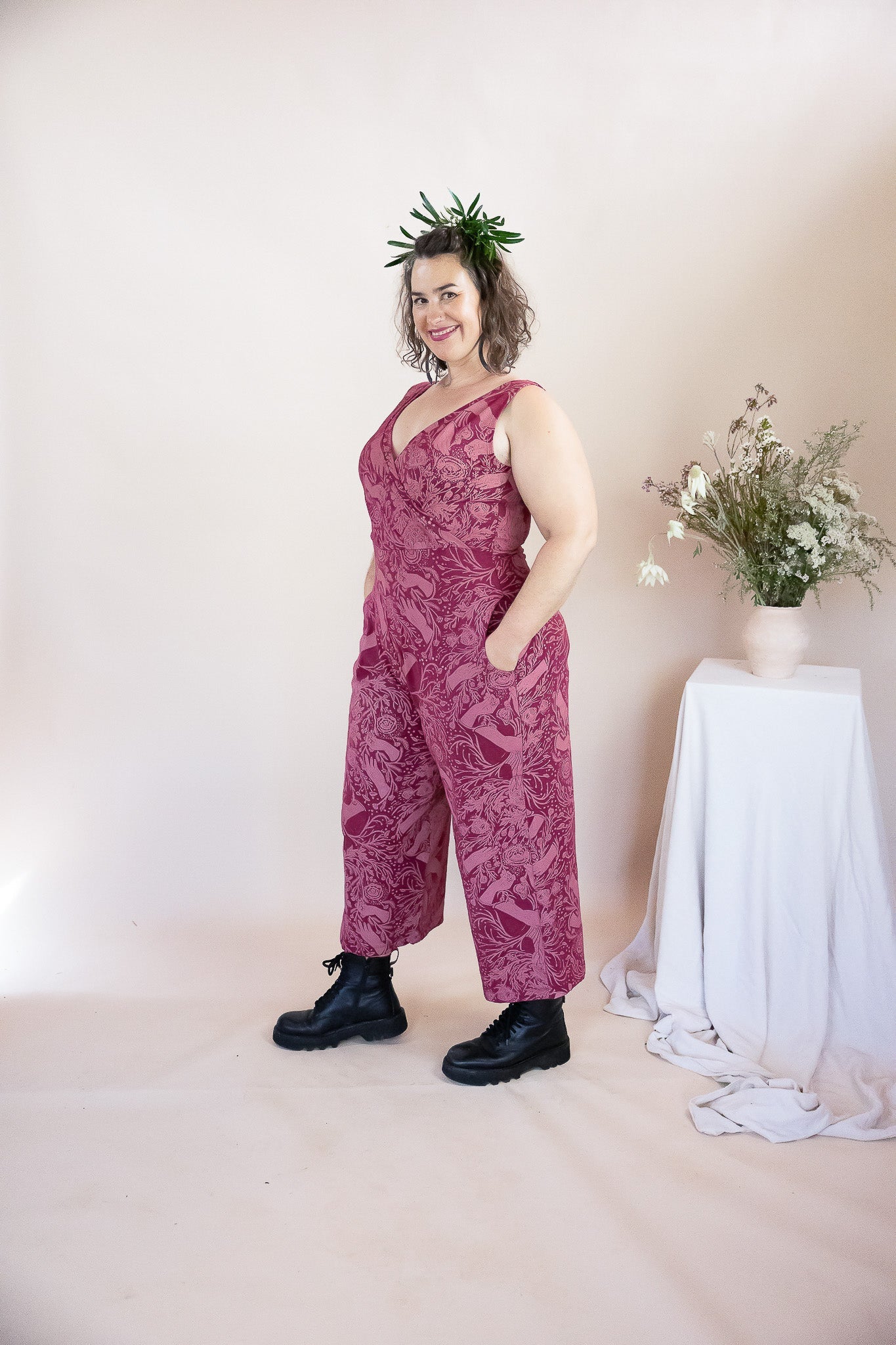 Wide Leg Jumpsuit - Self Care Print