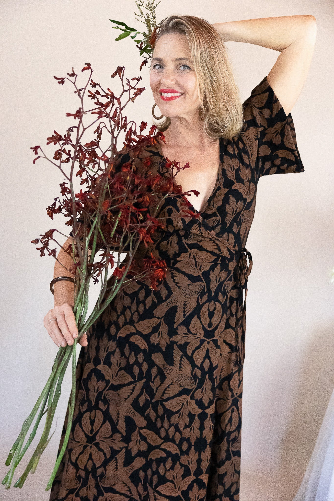 Wrap Dress - Burdock and Bird Print