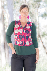 Grevillea Waistcoat - Flower Dream in Hot (size 10)